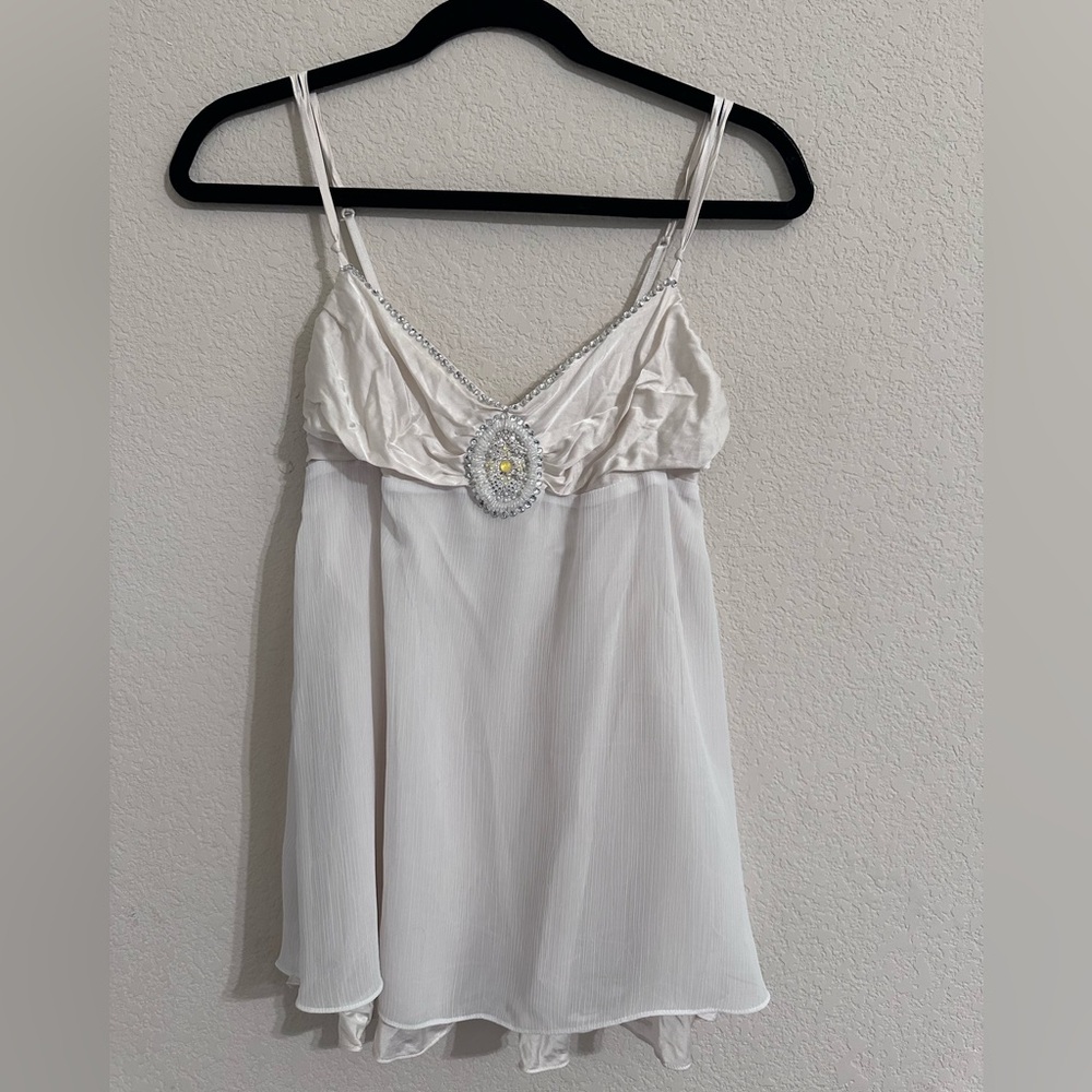 Rare! Vintage Y2K silk Victoria’s Secret babydoll lingerie w/beading